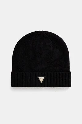 Guess czapka z domieszką wełny BEANIE kolor czarny V4BZ08 Z39B0