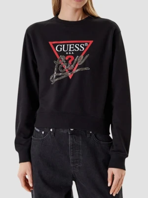 GUESS Czarna damska bluza Studded Love, Rozmiar M