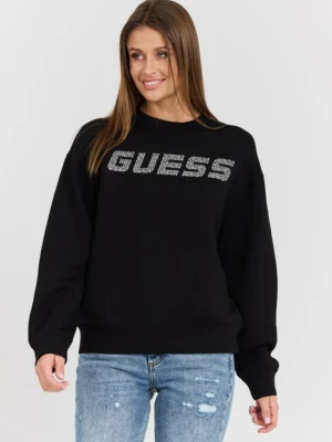GUESS Czarna damska bluza z cyrkoniami Cecilia, Rozmiar S