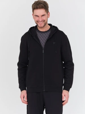 GUESS Czarna męska bluza rozpinana Aldwin Zip, Rozmiar M