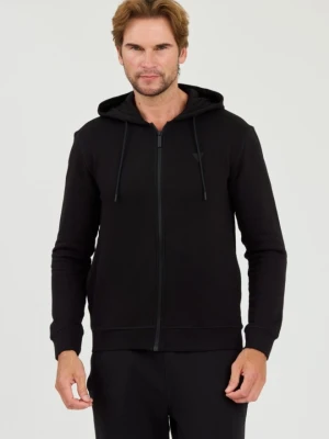 GUESS Czarna męska bluza z kapturem Hooded Sweatshirt, Rozmiar S