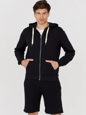 GUESS Czarna męska bluza z kapturem Slim Fit, Rozmiar S