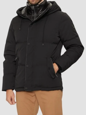 GUESS Czarna męska kurtka High Collar, Rozmiar XL