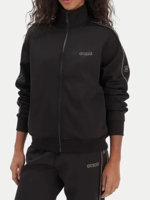 GUESS Czarna rozpinana bluza damska z lamapsami i cyrkoniami Octavia, Rozmiar L