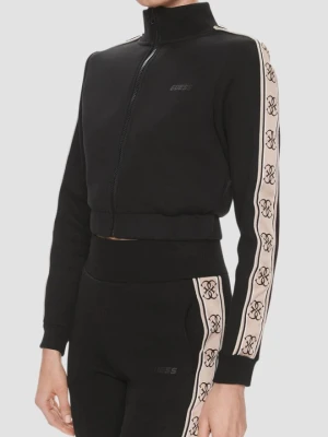 GUESS Czarna rozpinana bluza damska z lampasami New Britney, Rozmiar S
