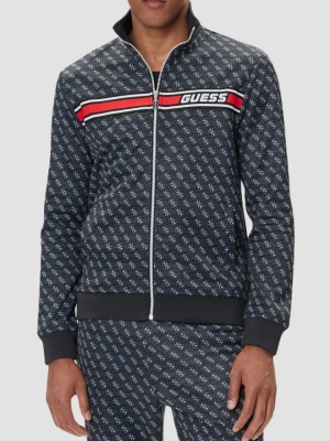 GUESS Czarna rozpinana męska bluza w monogram Korbin, Rozmiar L