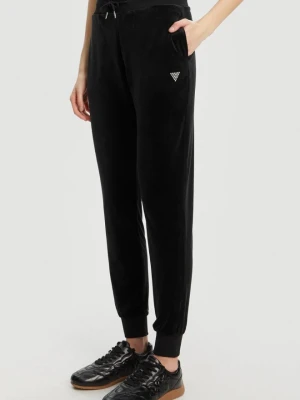 GUESS Czarne damskie spodnie dresowe Couture, Rozmiar S