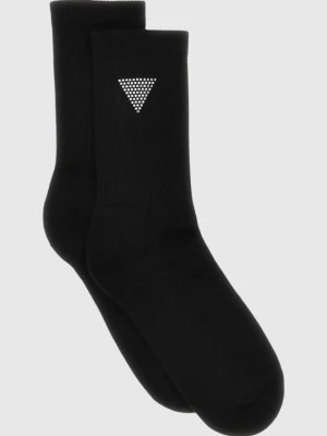 GUESS Czarne damskie sportowe skarpetki z kryształkami