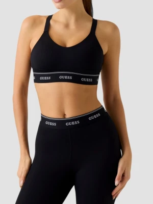 GUESS Czarny damski stanik sportowy Alba, Rozmiar S