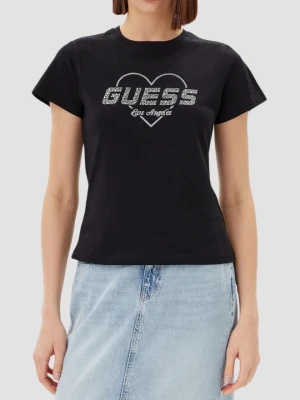 GUESS Czarny damski t-shirt Narciso, Rozmiar M