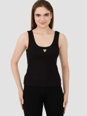 GUESS Czarny damski top Ribbed Knit Tank, Rozmiar L