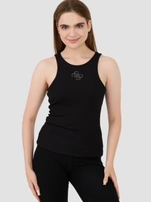 GUESS Czarny damski top Round Nk Guendalina, Rozmiar L