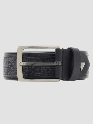 GUESS Czarny męski pasek w monogram Boston H35, Rozmiar L