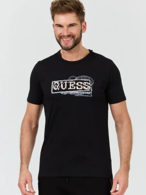 GUESS Czarny męski t-shirt Box Logo, Rozmiar L