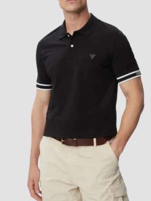 GUESS Czarny męski t-shirt polo Lyle, Rozmiar XXL