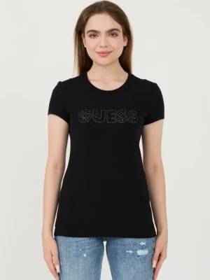 GUESS Czarny t-shirt Sangallo Tee