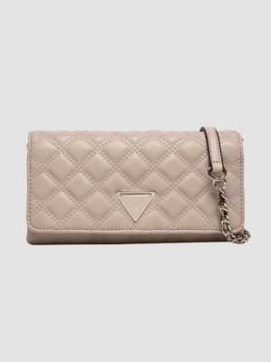 GUESS Damski portfel na łańcuszku w kolorze taupe Giully II Mini