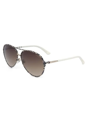 Guess Damskie okulary przeciwsłoneczne w kolorze beżowo-czarno-jasnobrązowym rozmiar: 60