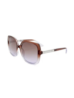 Guess Damskie okulary przeciwsłoneczne w kolorze brązowo-fioletowo-jasnobrązowym rozmiar: 56