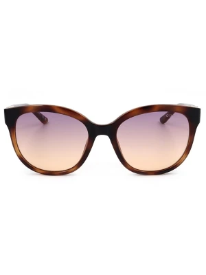 Guess Damskie okulary przeciwsłoneczne w kolorze brązowo-fioletowym rozmiar: 53