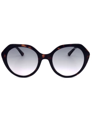 Guess Damskie okulary przeciwsłoneczne w kolorze brązowo-niebieskim rozmiar: 55