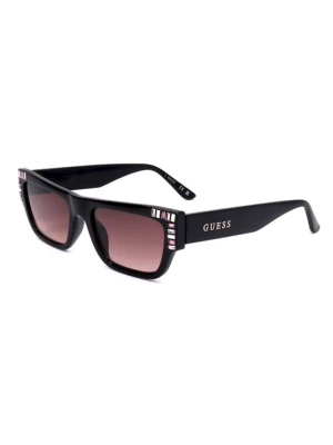 Guess Damskie okulary przeciwsłoneczne w kolorze czarno-jasnoróżowym rozmiar: 53