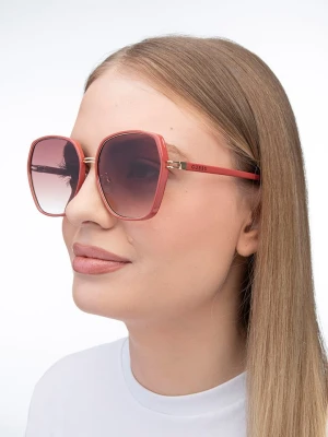 Guess Damskie okulary przeciwsłoneczne w kolorze czerwono-brązowym rozmiar: 59