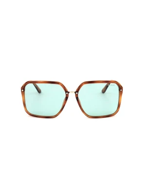 Guess Damskie okulary przeciwsłoneczne w kolorze jasnobrązowo-błękitnym rozmiar: 57