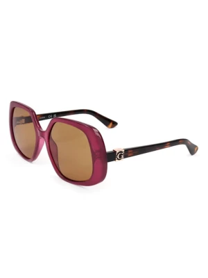 Guess Damskie okulary przeciwsłoneczne w kolorze jasnobrązowo-różowym rozmiar: 56