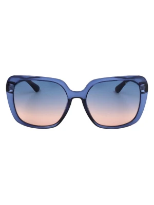 Guess Damskie okulary przeciwsłoneczne w kolorze niebiesko-brązowym rozmiar: 58