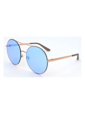 Guess Damskie okulary przeciwsłoneczne w kolorze różowozłoto-błękitnym rozmiar: 60