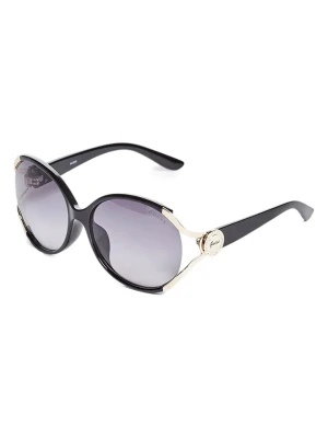 Guess Damskie okulary przeciwsłoneczne w kolorze srebrno-czarno-fioletowym rozmiar: 61