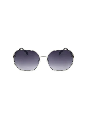 Guess Damskie okulary przeciwsłoneczne w kolorze srebrno-granatowym rozmiar: 61