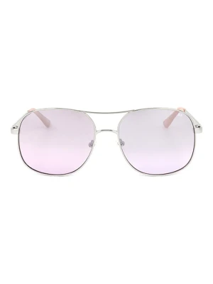 Guess Damskie okulary przeciwsłoneczne w kolorze srebrno-jasnoróżowym rozmiar: 59