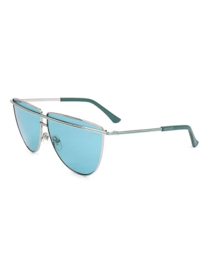 Guess Damskie okulary przeciwsłoneczne w kolorze srebrno-niebieskim rozmiar: 63