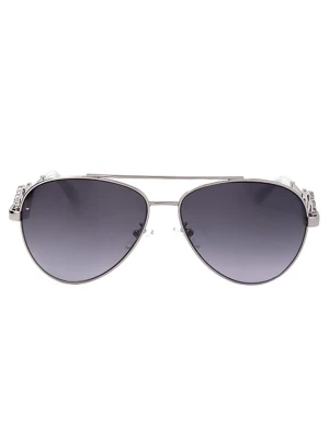Guess Damskie okulary przeciwsłoneczne w kolorze srebrno-szarym rozmiar: 59