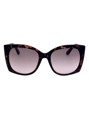 Guess Damskie okulary przeciwsłoneczne w kolorze szaro-brązowym rozmiar: 55