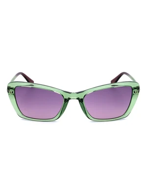 Guess Damskie okulary przeciwsłoneczne w kolorze zielono-fioletowym rozmiar: 52