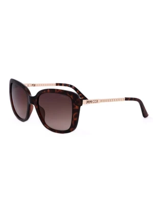 Guess Damskie okulary przeciwsłoneczne w kolorze złoto-brązowym rozmiar: 55