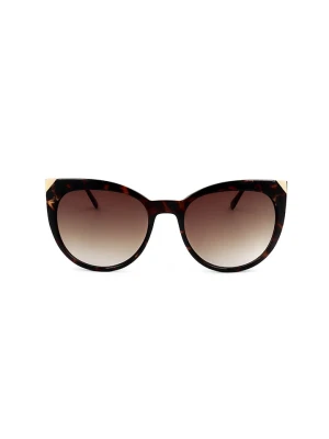 Guess Damskie okulary przeciwsłoneczne w kolorze złoto-brązowym rozmiar: 55