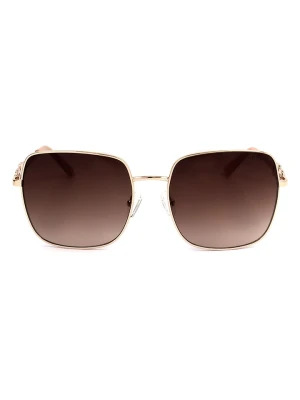 Guess Damskie okulary przeciwsłoneczne w kolorze złoto-brązowym rozmiar: 57