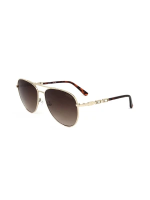 Guess Damskie okulary przeciwsłoneczne w kolorze złoto-brązowym rozmiar: 59