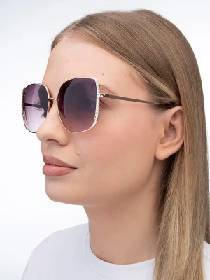 Guess Damskie okulary przeciwsłoneczne w kolorze złoto-brązowym rozmiar: 59