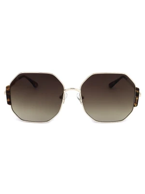Guess Damskie okulary przeciwsłoneczne w kolorze złoto-brązowym rozmiar: 60