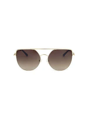 Guess Damskie okulary przeciwsłoneczne w kolorze złoto-brązowym rozmiar: 61