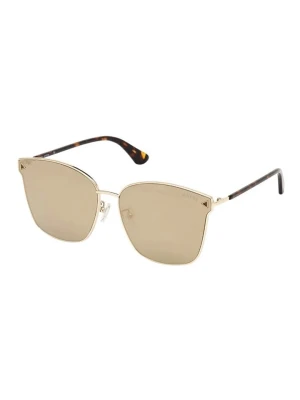 Guess Damskie okulary przeciwsłoneczne w kolorze złoto-brązowym rozmiar: 65