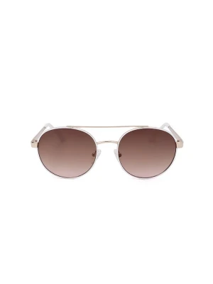 Guess Damskie okulary przeciwsłoneczne w kolorze złoto-jasnobrązowym rozmiar: 53