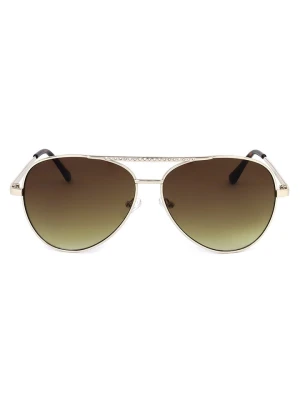 Guess Damskie okulary przeciwsłoneczne w kolorze złoto-oliwkowym rozmiar: 62