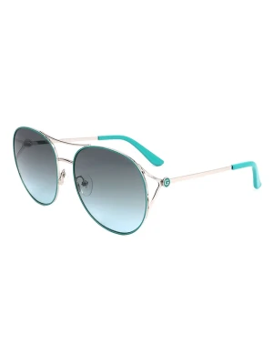 Guess Damskie okulary przeciwsłoneczne w kolorze złoto-turkusowo-niebieskim rozmiar: 59