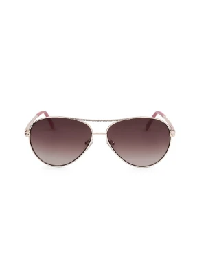 Guess Damskie okulary przeciwsłoneczne w kolorze złotym rozmiar: 60